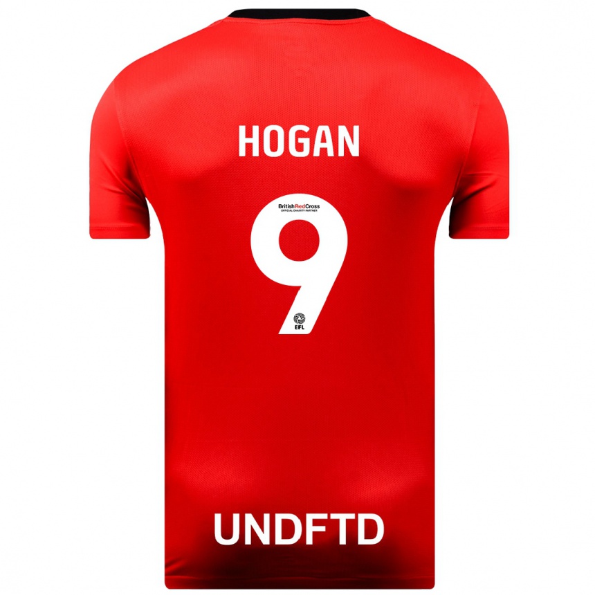 メンズフットボールスコット・ホーガン#9赤アウェイシャツ2023/24ジャージーユニフォーム