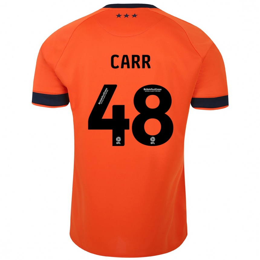 メンズフットボールライアン・カー#48オレンジアウェイシャツ2023/24ジャージーユニフォーム