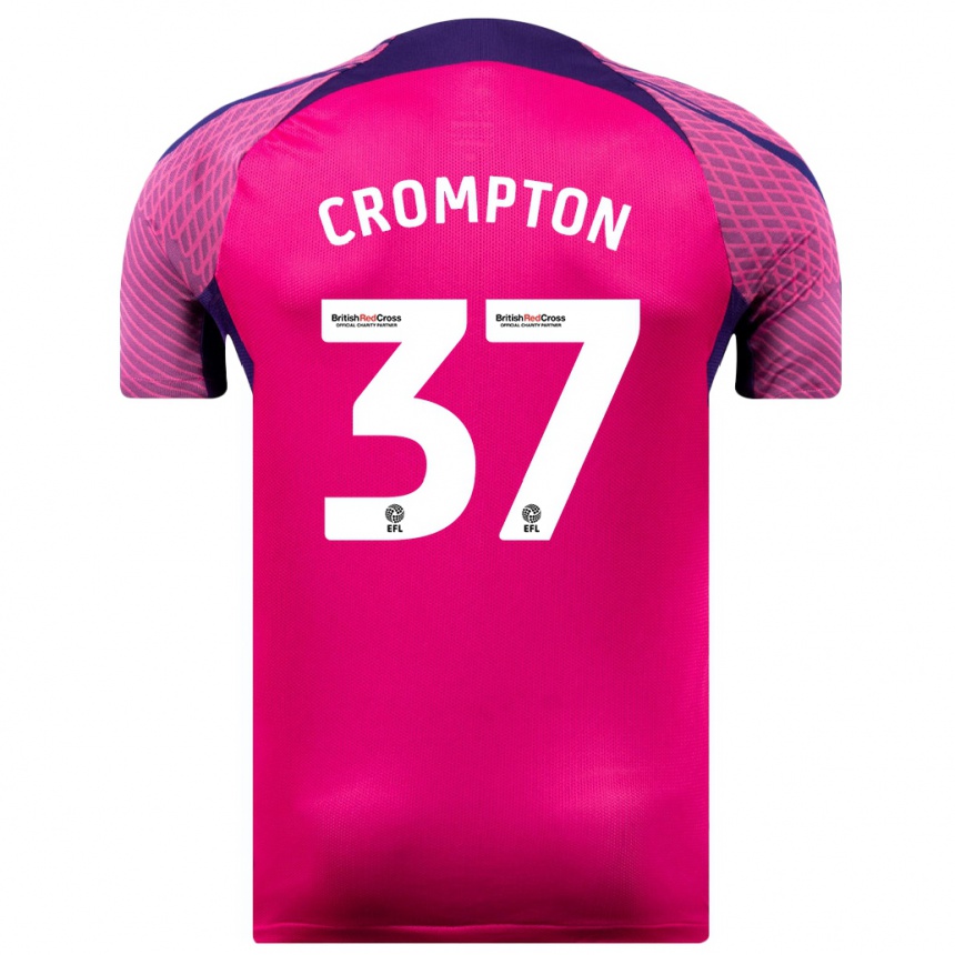 メンズフットボールベン・クロンプトン#37紫アウェイシャツ2023/24ジャージーユニフォーム