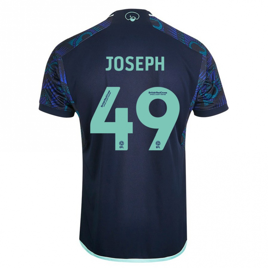 メンズフットボールマテオ・ジョゼフ#49青アウェイシャツ2023/24ジャージーユニフォーム