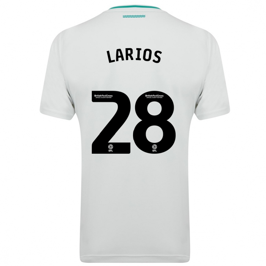 メンズフットボールフアン・ラリオス#28白アウェイシャツ2023/24ジャージーユニフォーム