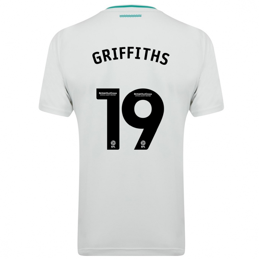 メンズフットボールアリス・グリフィス#19白アウェイシャツ2023/24ジャージーユニフォーム