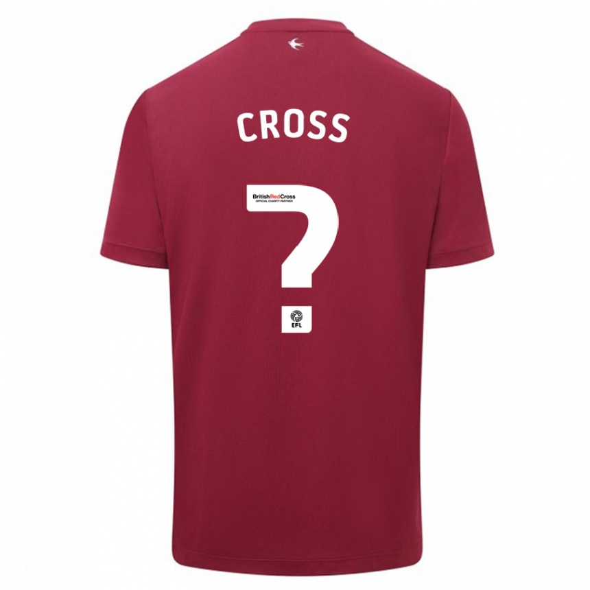メンズフットボールアレックス・クロス#0赤アウェイシャツ2023/24ジャージーユニフォーム