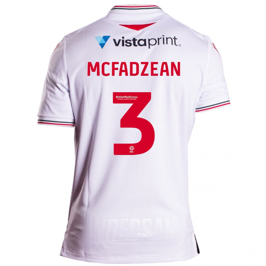 メンズフットボールカラム・マクファジーン#3白アウェイシャツ2023/24ジャージーユニフォーム