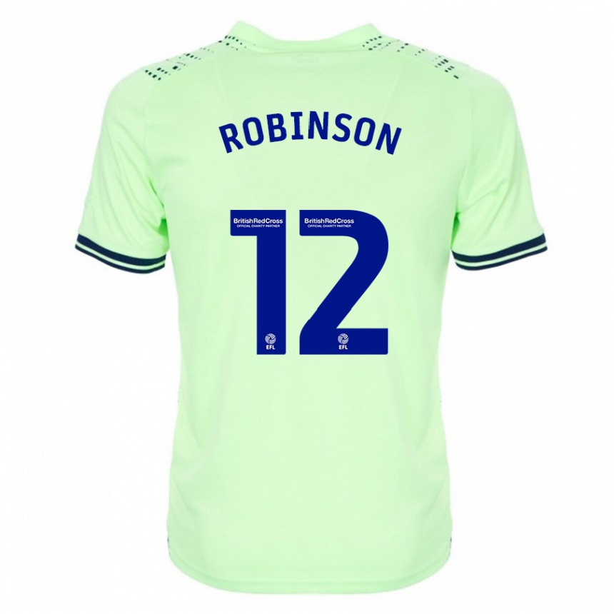 メンズフットボールリアン・ロビンソン#12ネイビーアウェイシャツ2023/24ジャージーユニフォーム
