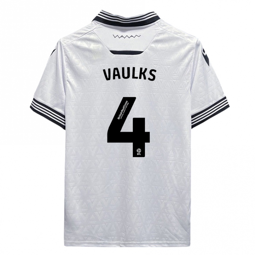 メンズフットボールウィル・ヴォークス#4白アウェイシャツ2023/24ジャージーユニフォーム