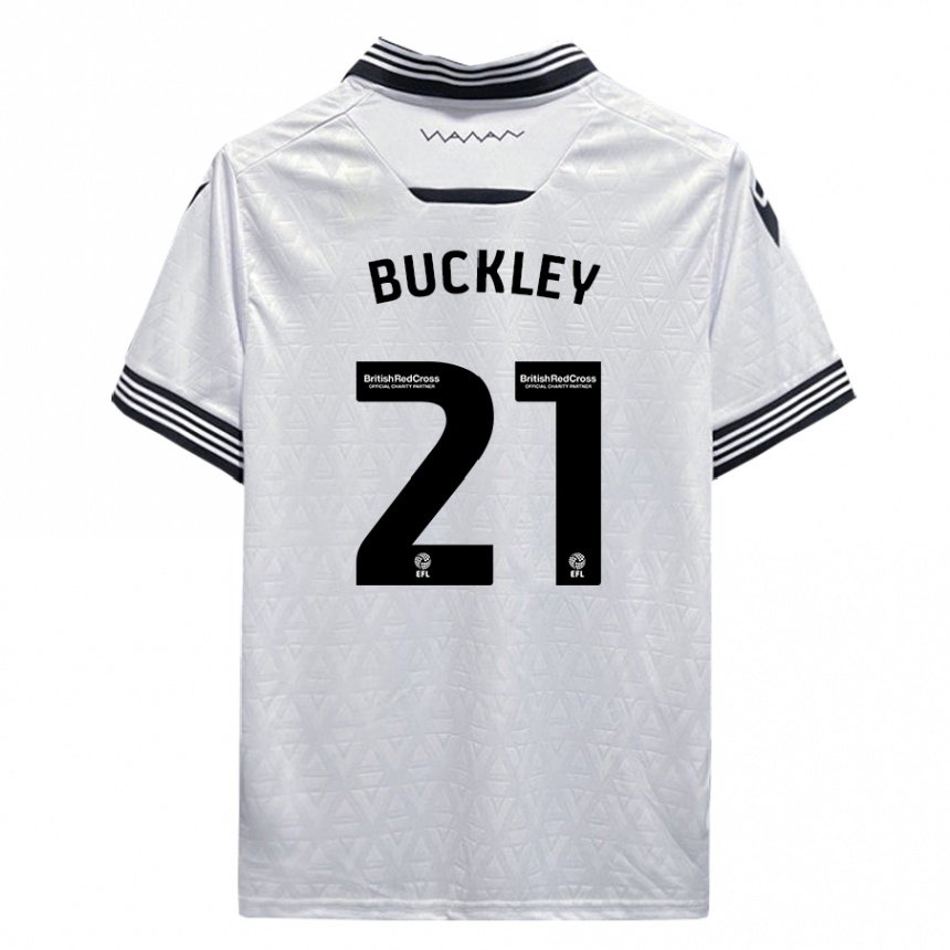 メンズフットボールジョン・バックリー#21白アウェイシャツ2023/24ジャージーユニフォーム