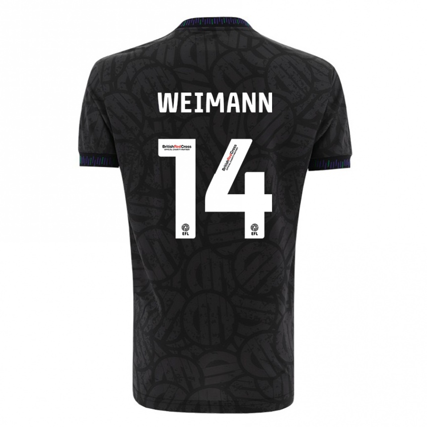 メンズフットボールアンドレアス・ヴァイマン#14黒アウェイシャツ2023/24ジャージーユニフォーム