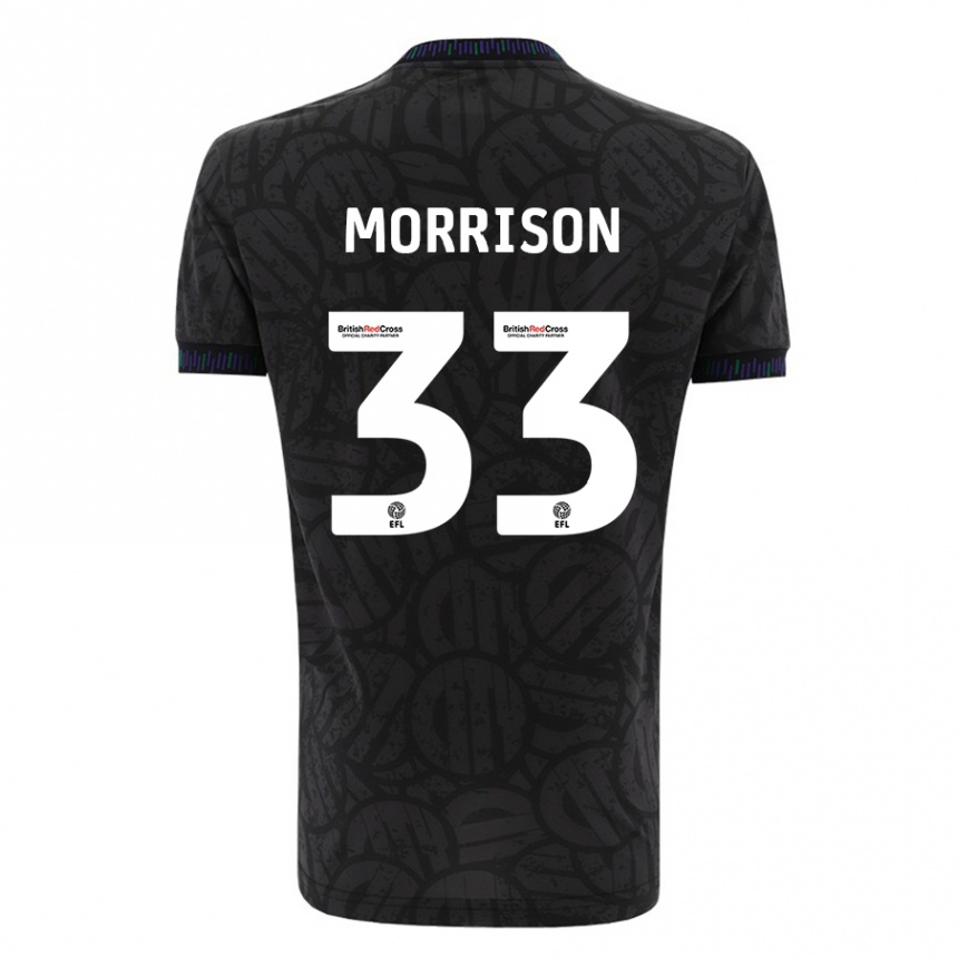 メンズフットボールイライジャ・モリソン#33黒アウェイシャツ2023/24ジャージーユニフォーム