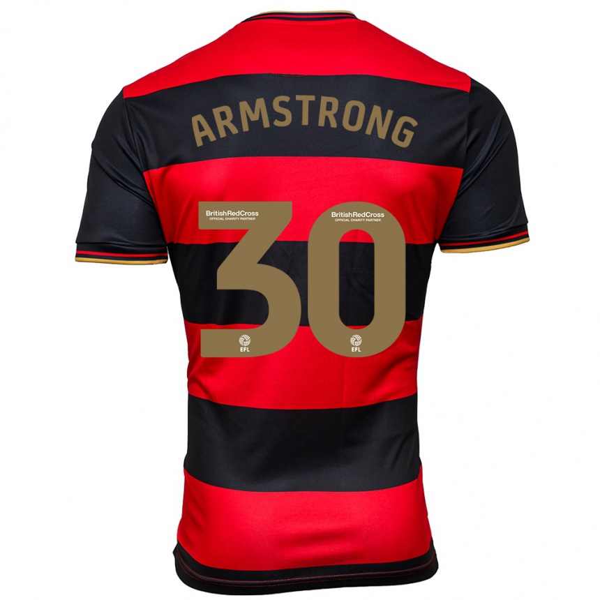 メンズフットボールシンクレア・アームストロング#30黒赤アウェイシャツ2023/24ジャージーユニフォーム