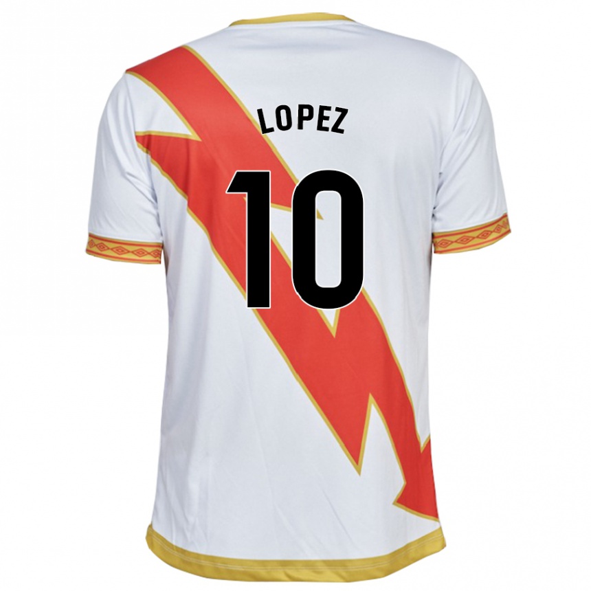 レディースフットボールアシエル・ロペス#10白ホームシャツ2023/24ジャージーユニフォーム