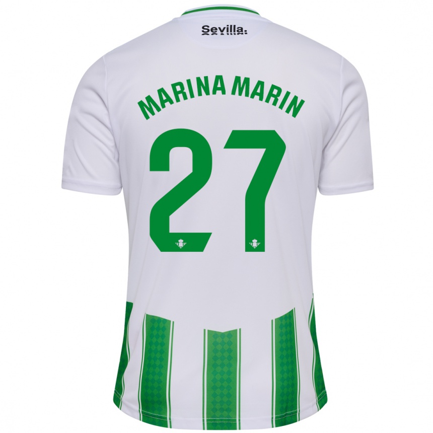 レディースフットボールマリーナ・マリン#27白ホームシャツ2023/24ジャージーユニフォーム