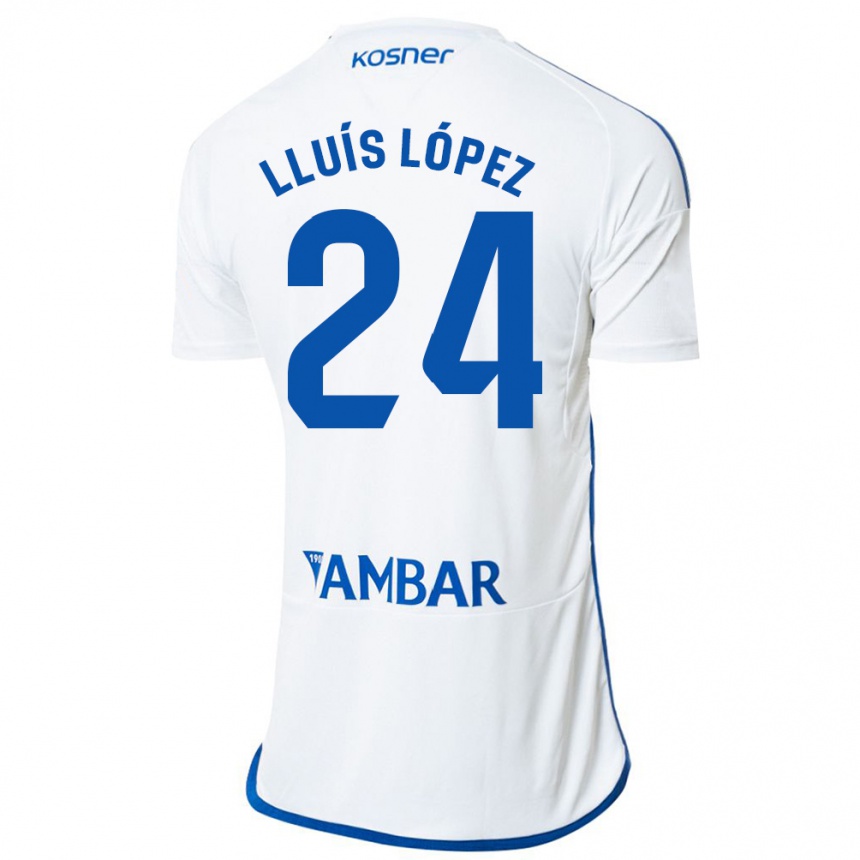 レディースフットボールジュイス・ロペス#24白ホームシャツ2023/24ジャージーユニフォーム