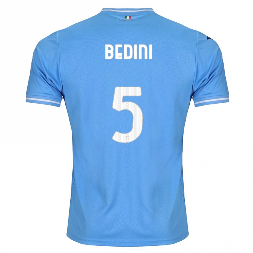 レディースフットボールフィリッポ・ベディーニ#5青ホームシャツ2023/24ジャージーユニフォーム