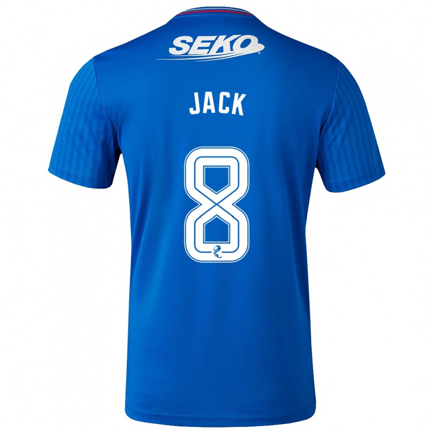 レディースフットボールライアン・ジャック#8青ホームシャツ2023/24ジャージーユニフォーム