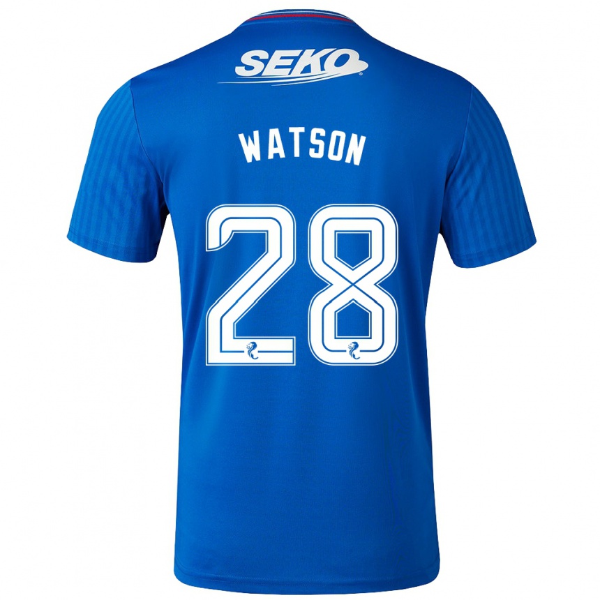 レディースフットボールエマ・ワトソン#28青ホームシャツ2023/24ジャージーユニフォーム
