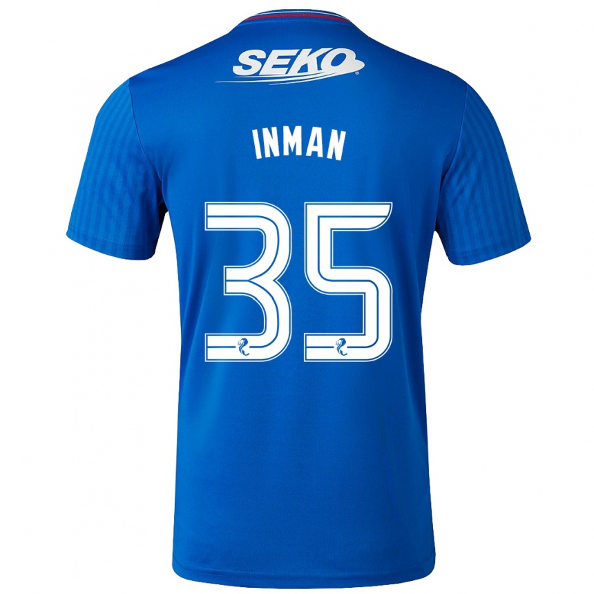 レディースフットボールルーシー・インマン#35青ホームシャツ2023/24ジャージーユニフォーム
