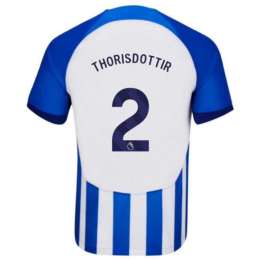 レディースフットボールマリア・トリスドッティル#2青ホームシャツ2023/24ジャージーユニフォーム