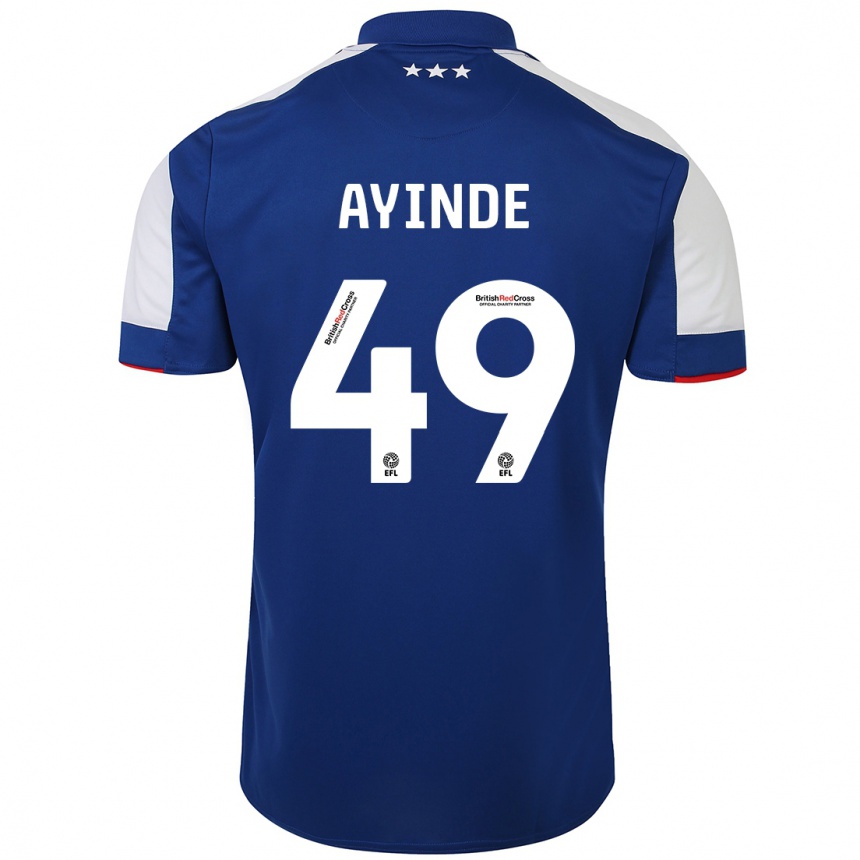 レディースフットボールレオン・アインデ#49青ホームシャツ2023/24ジャージーユニフォーム