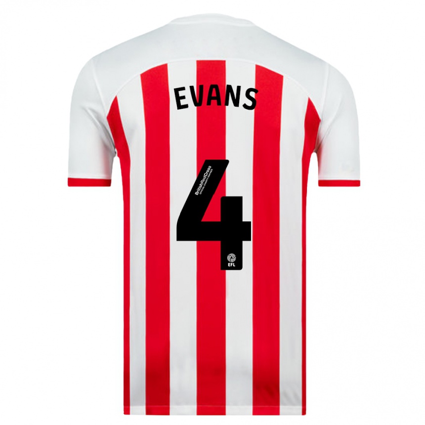 レディースフットボールコリー・エヴァンス#4白ホームシャツ2023/24ジャージーユニフォーム