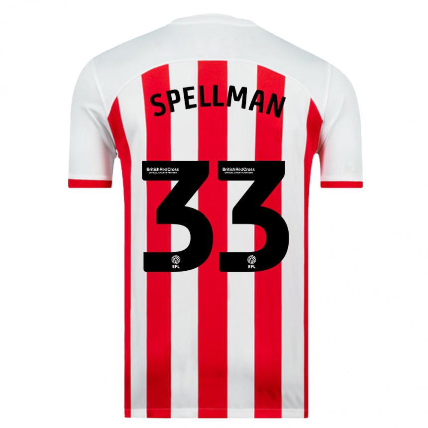 レディースフットボールマイケル・スペルマン#33白ホームシャツ2023/24ジャージーユニフォーム