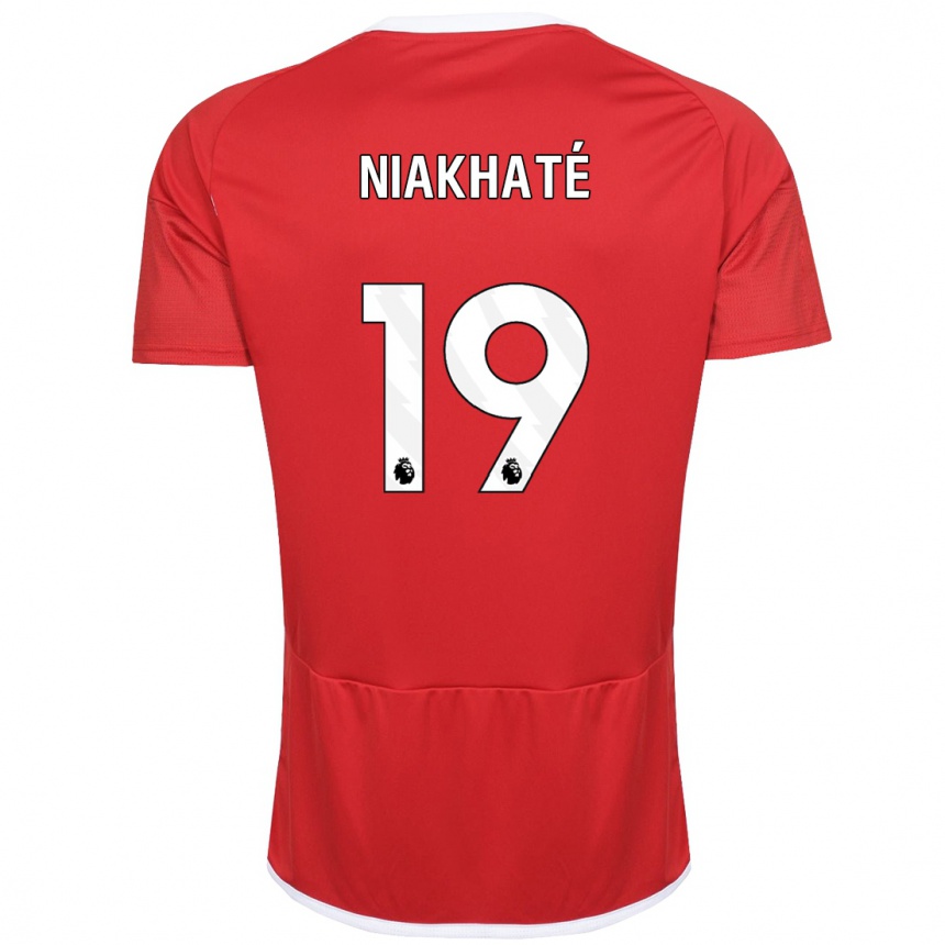 レディースフットボールムサ・ニアカテ#19赤ホームシャツ2023/24ジャージーユニフォーム