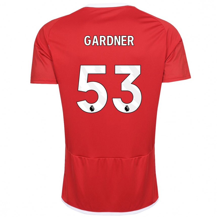 レディースフットボールジョー・ガードナー#53赤ホームシャツ2023/24ジャージーユニフォーム