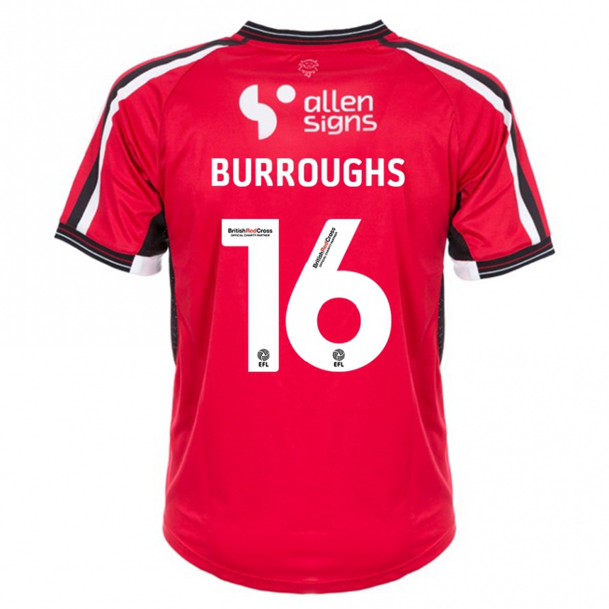 レディースフットボールジャック・バロウズ#16赤ホームシャツ2023/24ジャージーユニフォーム