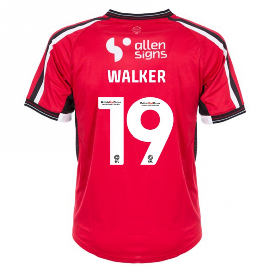 レディースフットボールタイラー・ウォーカー#19赤ホームシャツ2023/24ジャージーユニフォーム