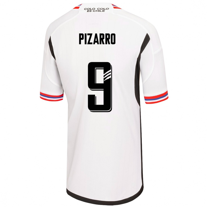 レディースフットボールダミアン・ピサーロ#9白ホームシャツ2023/24ジャージーユニフォーム