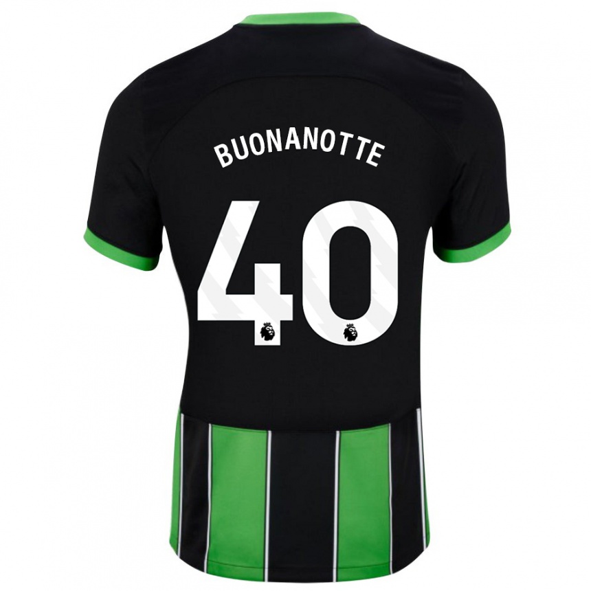 レディースフットボールファクンド・ブオナノッテ#40ブラックグリーンアウェイシャツ2023/24ジャージーユニフォーム