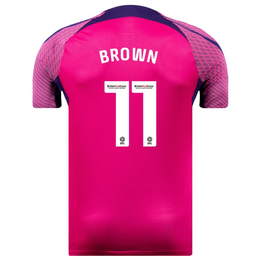 レディースフットボールジェシカ・ブラウン#11紫アウェイシャツ2023/24ジャージーユニフォーム
