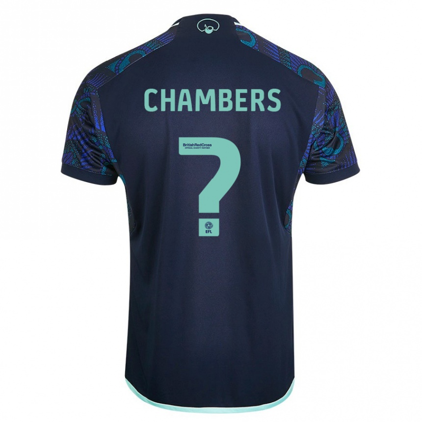 レディースフットボールサム・チェンバース#0青アウェイシャツ2023/24ジャージーユニフォーム