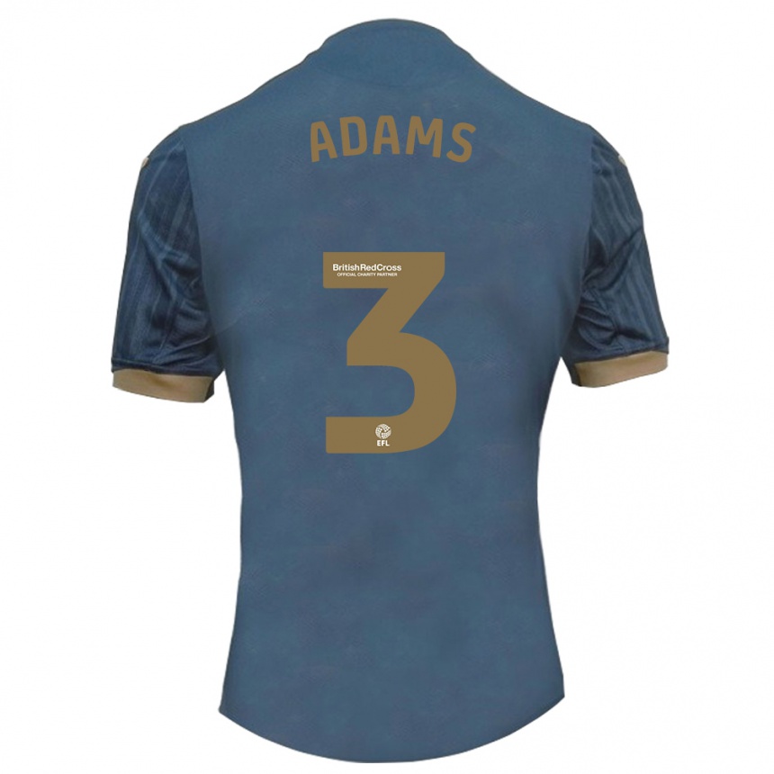 レディースフットボールサラ・アダムス#3ダークティールアウェイシャツ2023/24ジャージーユニフォーム