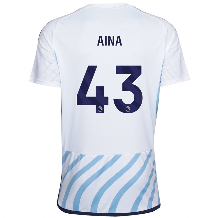 レディースフットボールオラ・アイナ#43白青アウェイシャツ2023/24ジャージーユニフォーム