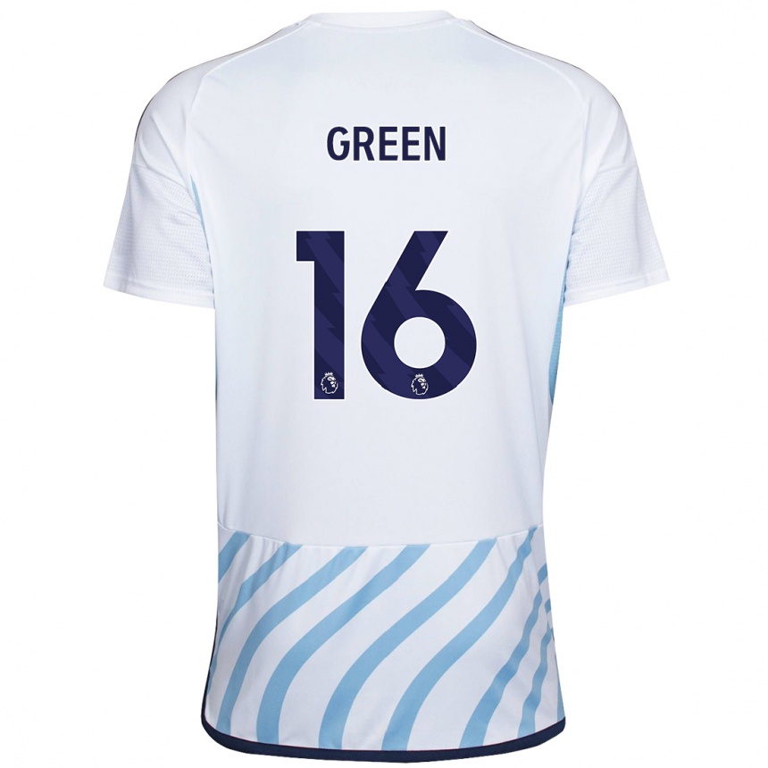 レディースフットボールモリー・グリーン#16白青アウェイシャツ2023/24ジャージーユニフォーム