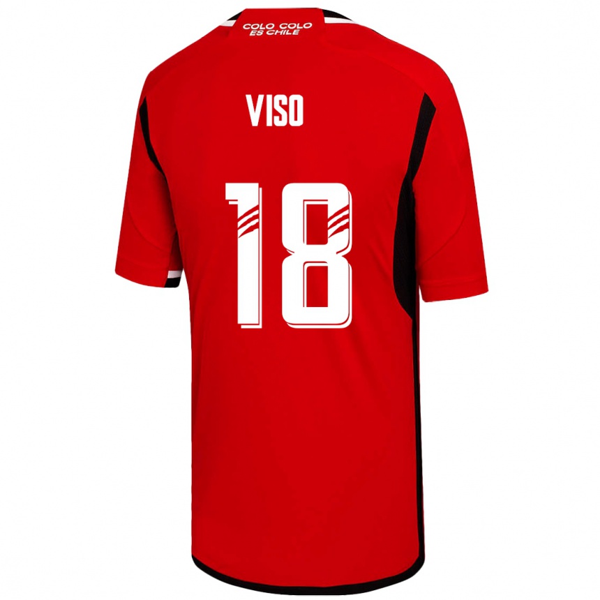 レディースフットボールイサウラ・ヴィソ#18赤アウェイシャツ2023/24ジャージーユニフォーム
