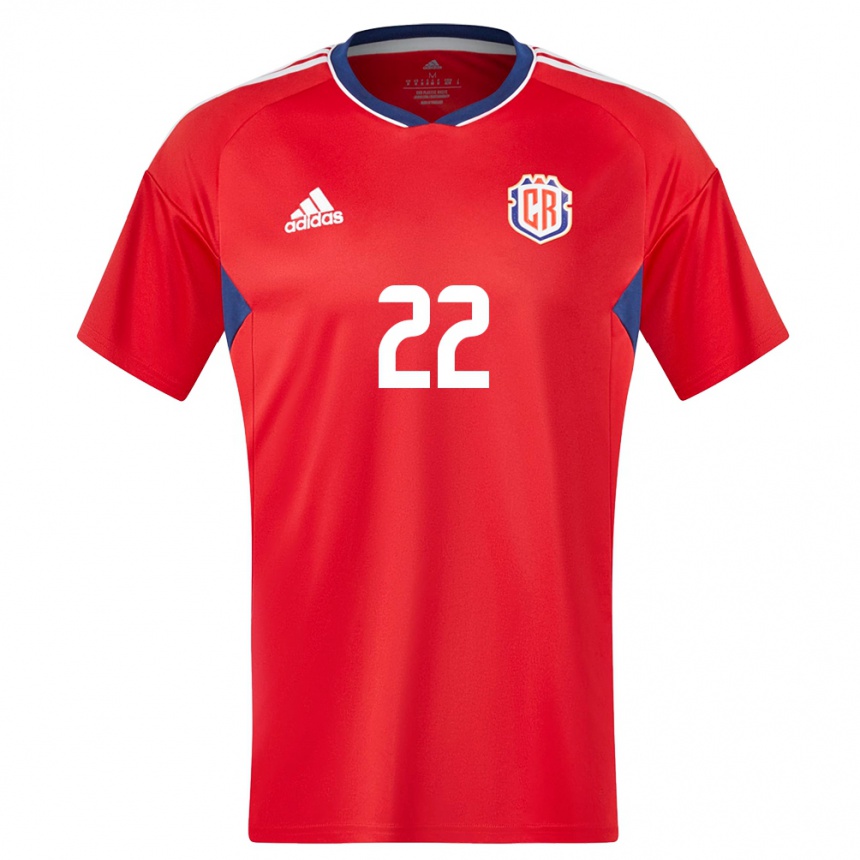 キッズフットボールコスタリカカルロス・マルティネス#22赤ホームシャツ24-26ジャージーユニフォーム