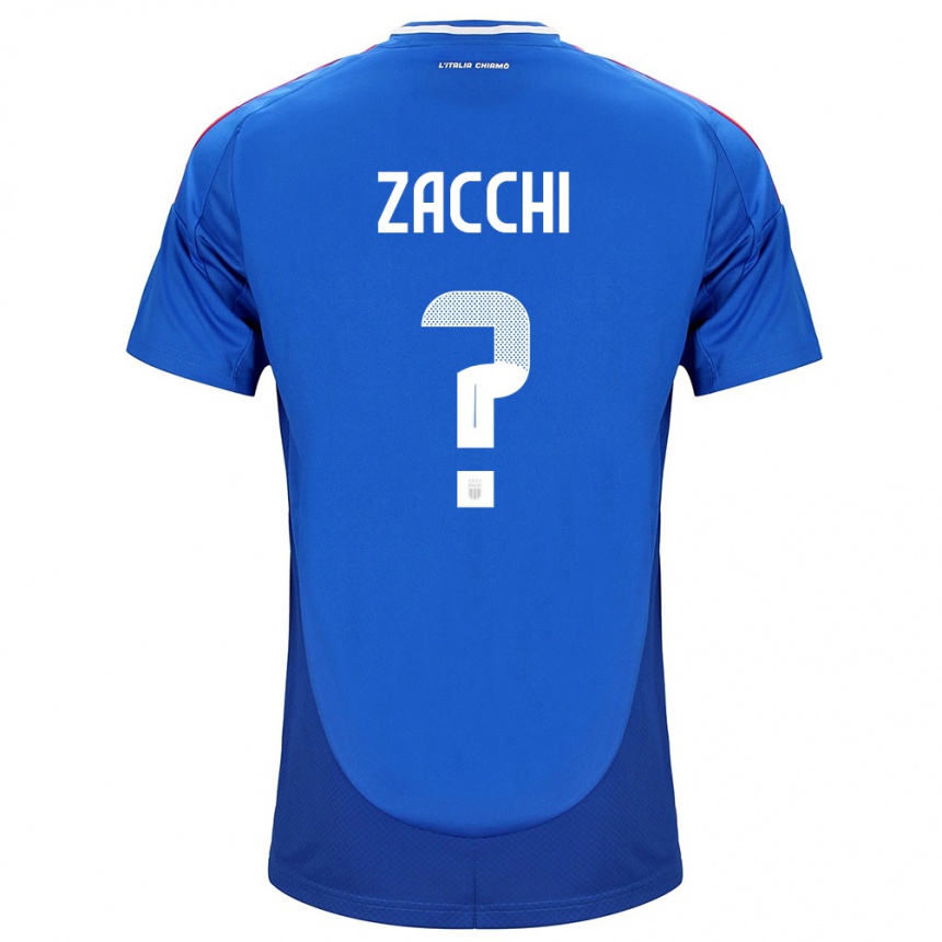 キッズフットボールイタリアGioele Zacchi#0青ホームシャツ24-26ジャージーユニフォーム