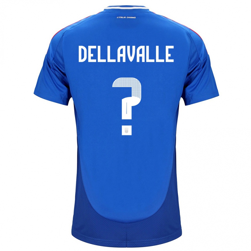 キッズフットボールイタリアAlessandro Dellavalle#0青ホームシャツ24-26ジャージーユニフォーム