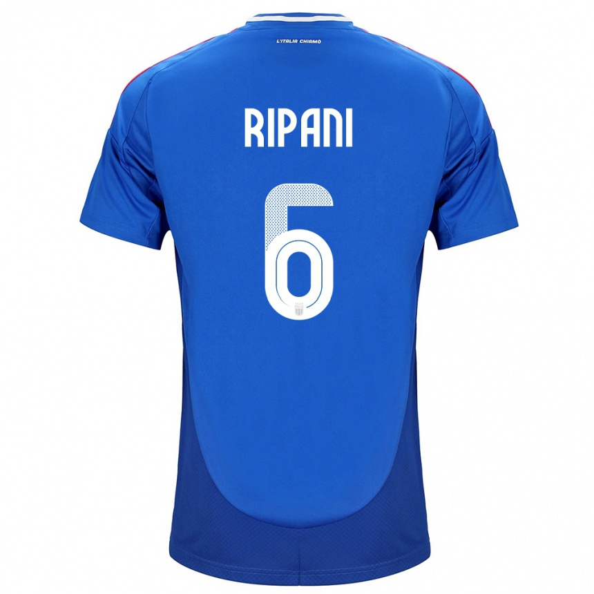 キッズフットボールイタリアDiego Ripani#6青ホームシャツ24-26ジャージーユニフォーム