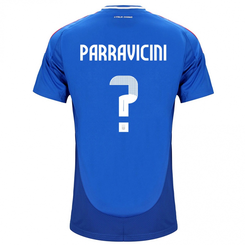 キッズフットボールイタリアFabio Parravicini#0青ホームシャツ24-26ジャージーユニフォーム