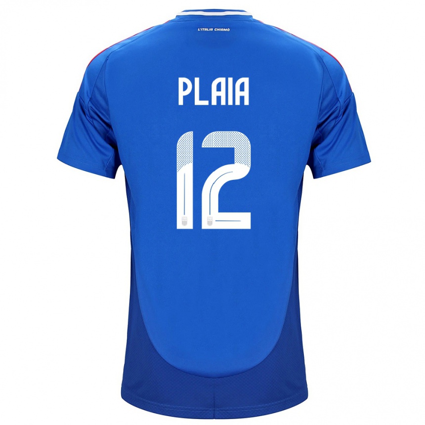 キッズフットボールイタリアFrancesco Plaia#12青ホームシャツ24-26ジャージーユニフォーム