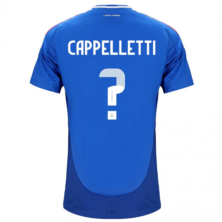 キッズフットボールイタリアMattia Cappelletti#0青ホームシャツ24-26ジャージーユニフォーム