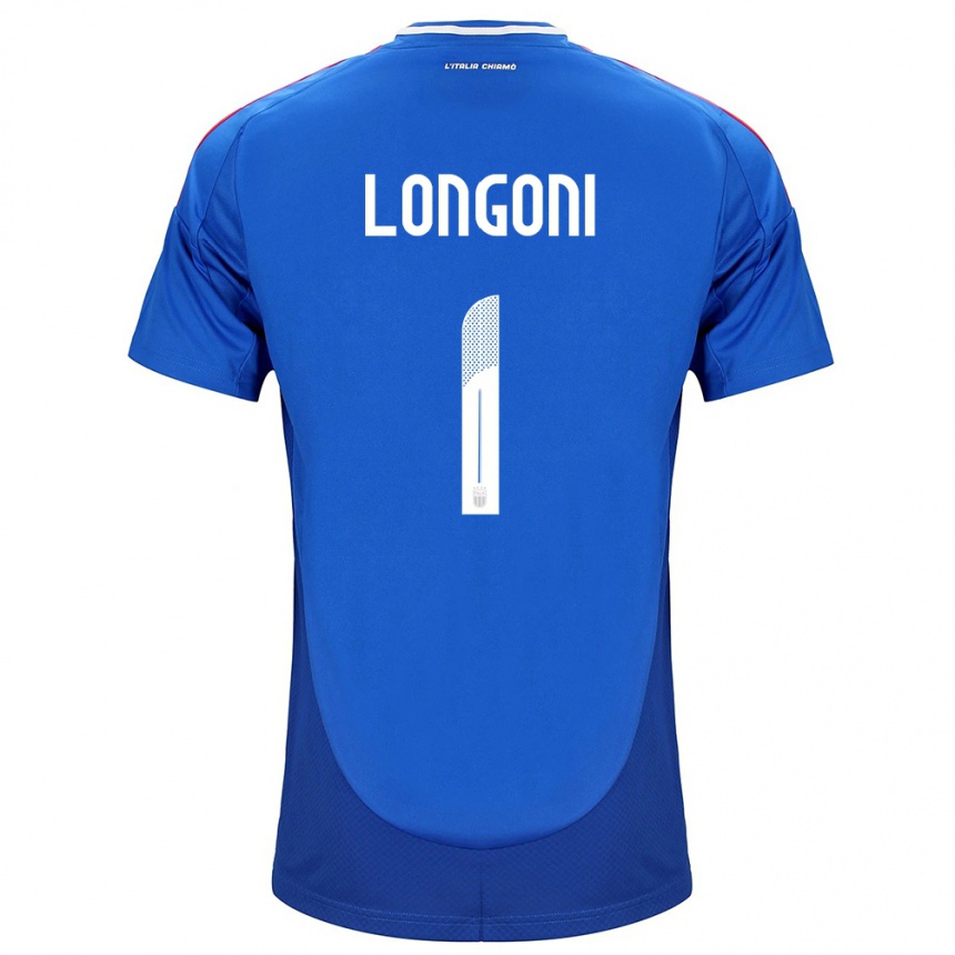 キッズフットボールイタリアAlessandro Longoni#1青ホームシャツ24-26ジャージーユニフォーム