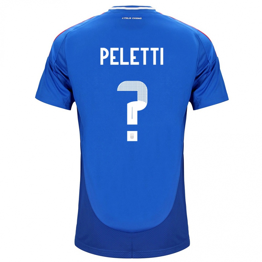 キッズフットボールイタリアLamberto Peletti#0青ホームシャツ24-26ジャージーユニフォーム