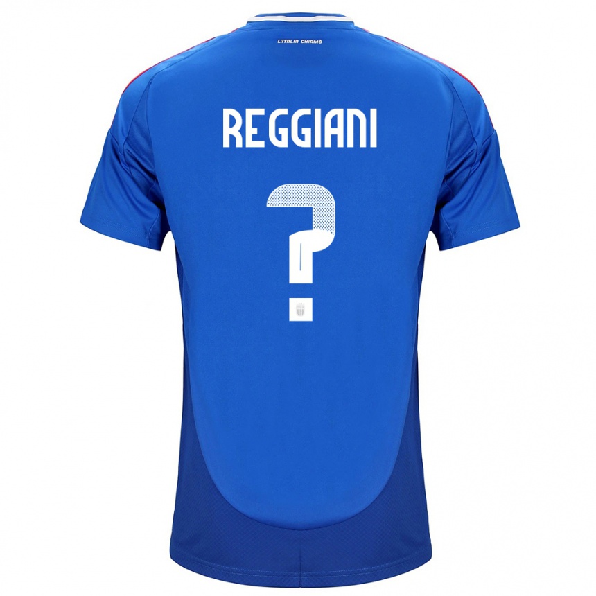 キッズフットボールイタリアLuca Reggiani#0青ホームシャツ24-26ジャージーユニフォーム