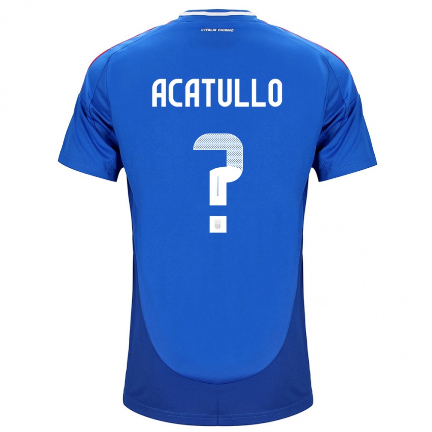 キッズフットボールイタリアCristian Acatullo#0青ホームシャツ24-26ジャージーユニフォーム