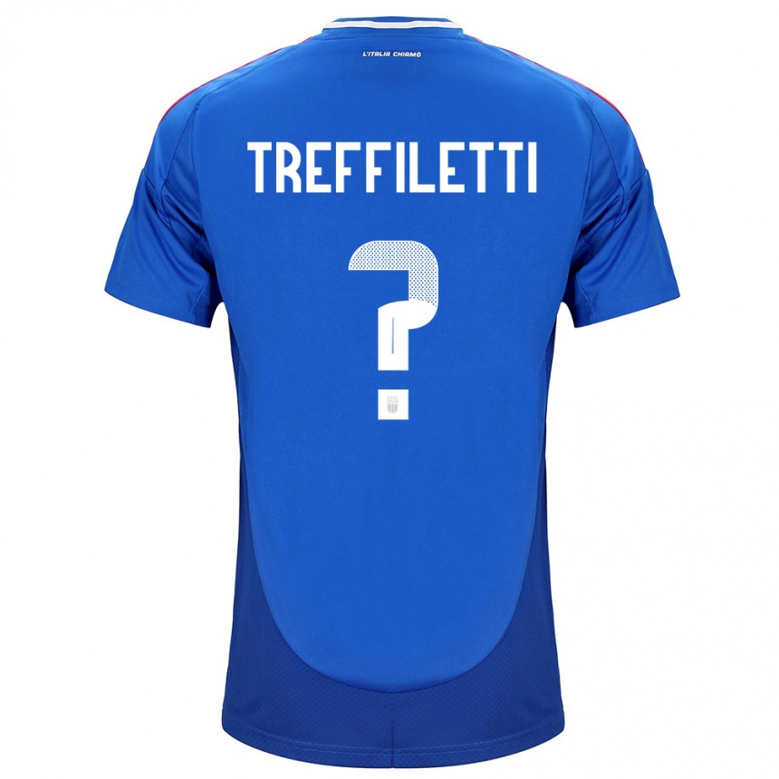 キッズフットボールイタリアDanilo Treffiletti#0青ホームシャツ24-26ジャージーユニフォーム