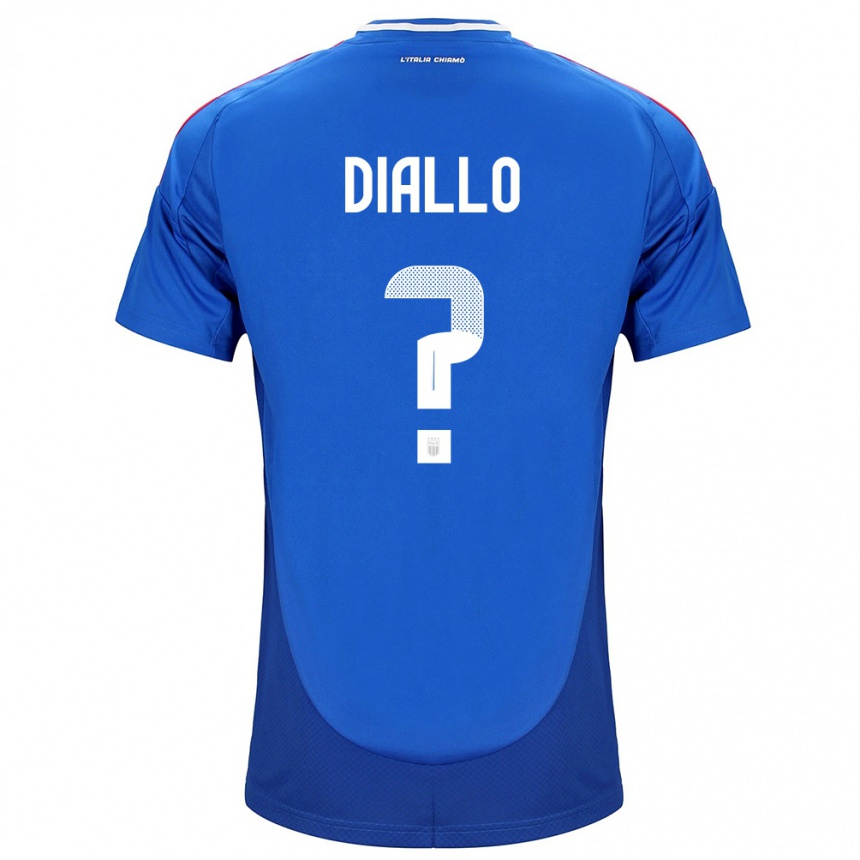 キッズフットボールイタリアDjibril Diallo#0青ホームシャツ24-26ジャージーユニフォーム